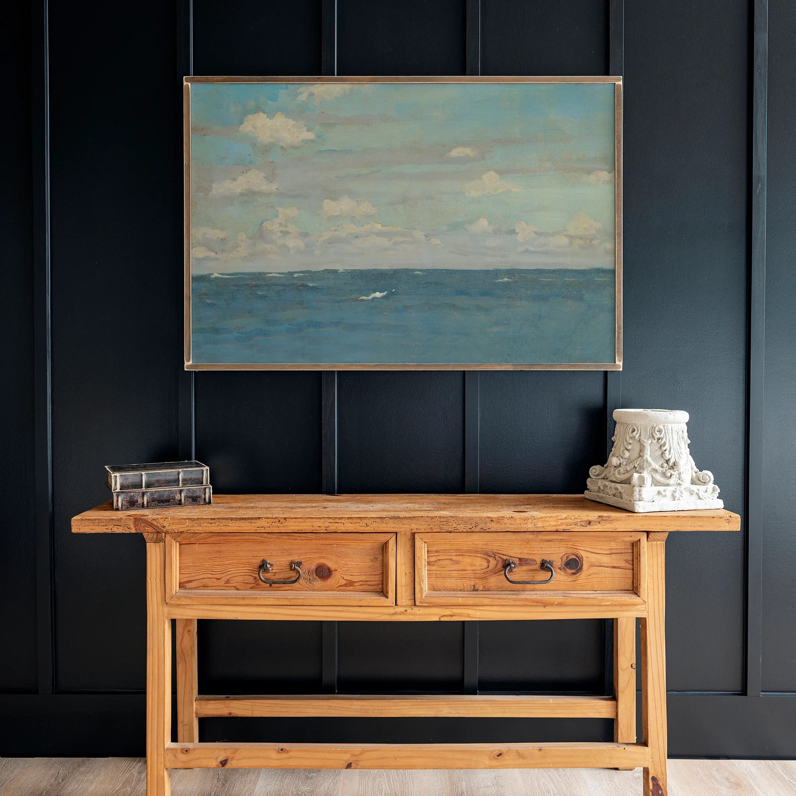 Beach House Art  Vintage Ocean Scene Print on Wood  Extra - Etsy | Etsy (US)