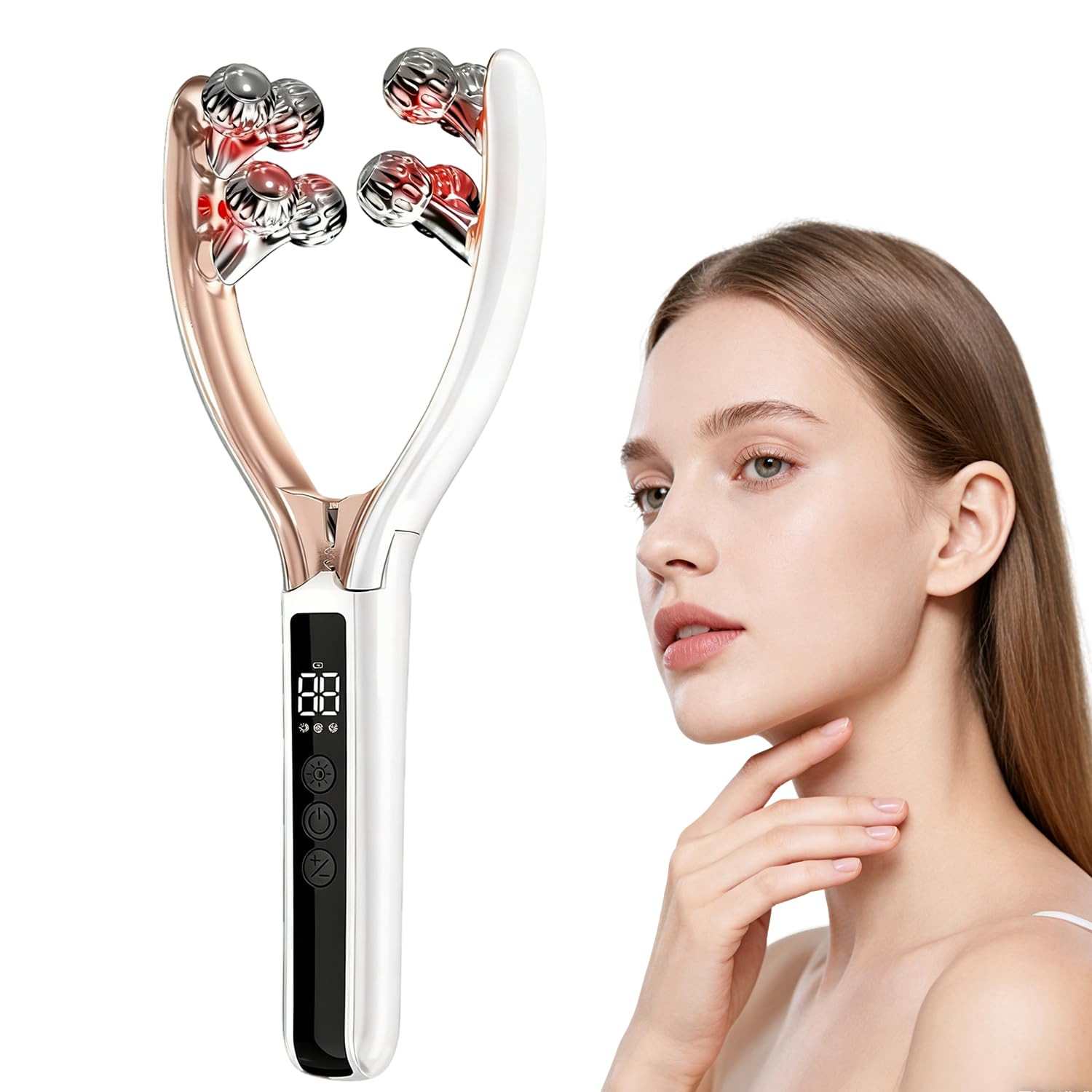 Facial Massager with 3D Roller,Lymphatic Drainage Tool for Face,Arm,Leg and Neck massage - Lympha... | Amazon (US)