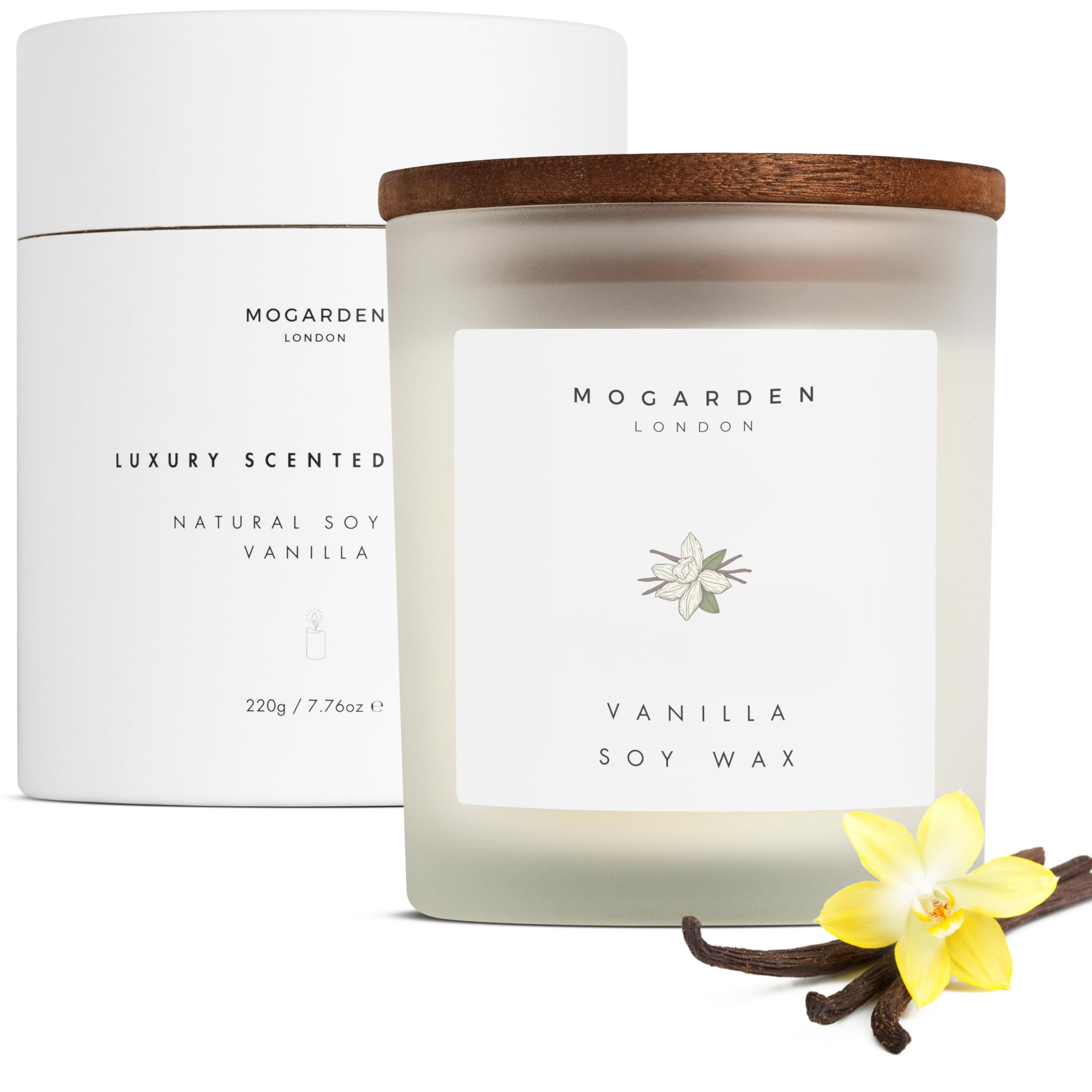 Mogarden Luxury Vanilla Candle Gift, Scented Candles for Women Men, Natural Soy 220g | Amazon (CA)