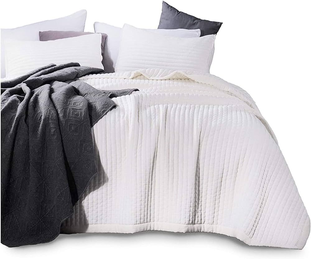 KASENTEX Quilt-Bedding-Coverlet-Blanket-Set, Machine Washable, Ultra Soft, Lightweight, Stone-Was... | Amazon (US)