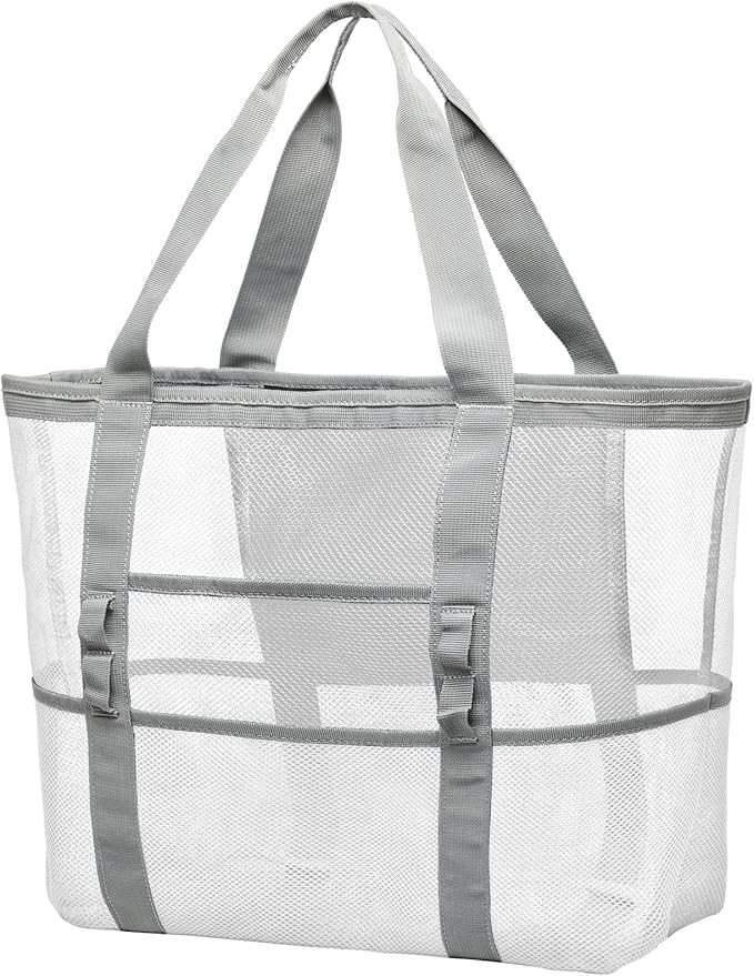 F-color Mesh Beach Bag Family - Large Tote Bag for Cruise Pool Toys Beach Vacation Essentials | Amazon (US)