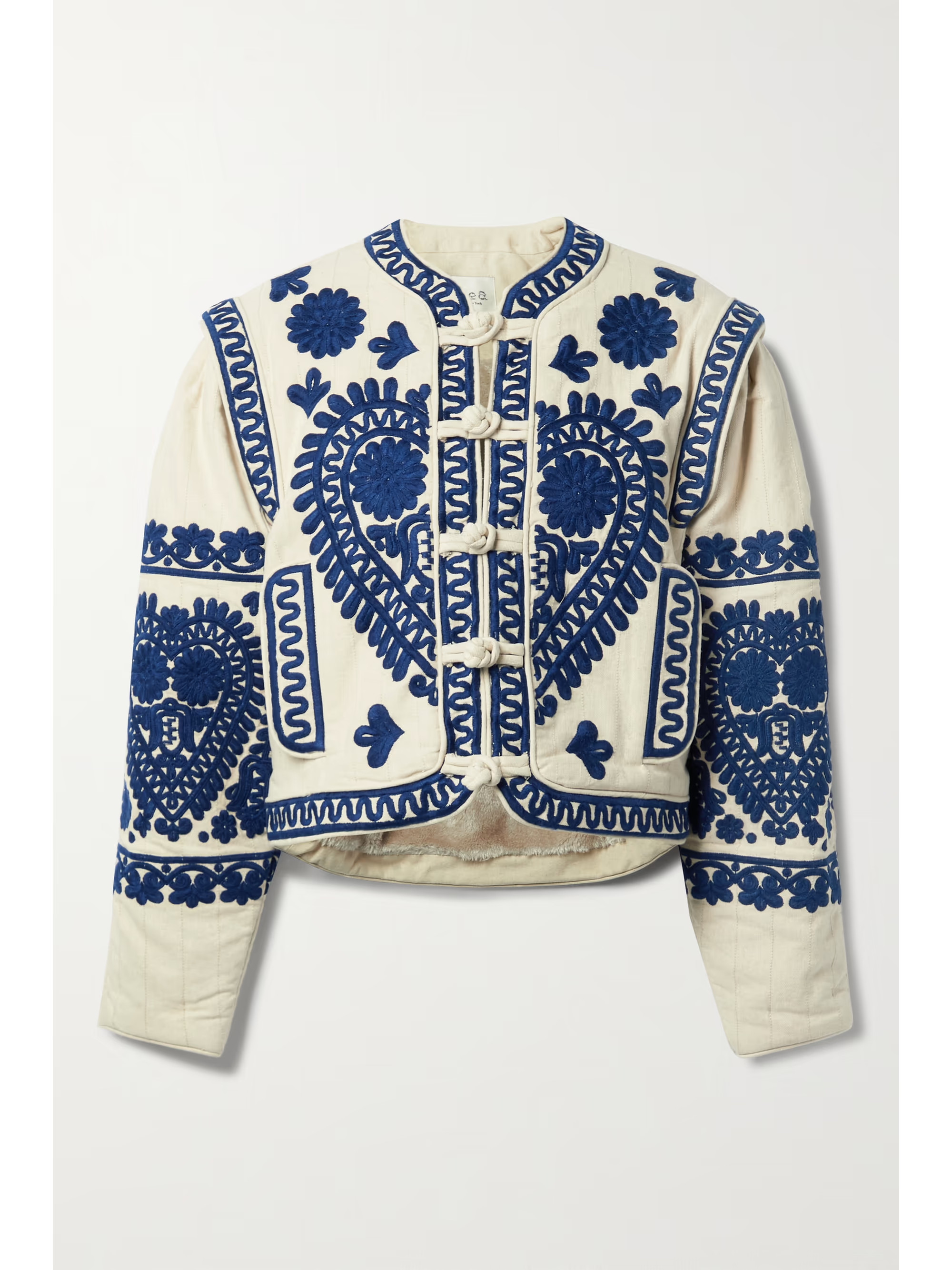 Cream Holly quilted embroidered cotton-blend canvas jacket | SEA | NET-A-PORTER | NET-A-PORTER (US)