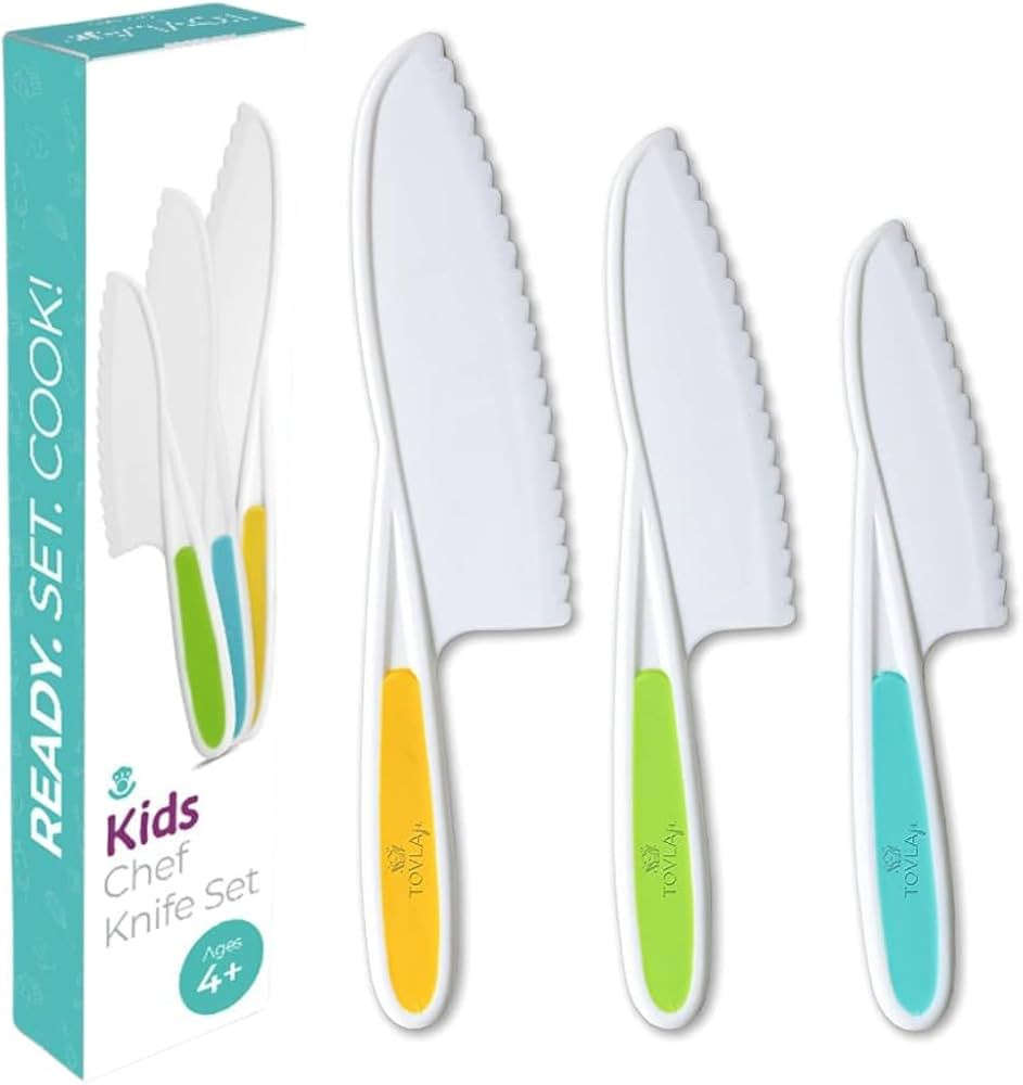 Tovla Jr. Knives for Kids 3-Piece Kitchen Cooking and Baking Knife Set: Montessori Children's Kni... | Amazon (US)