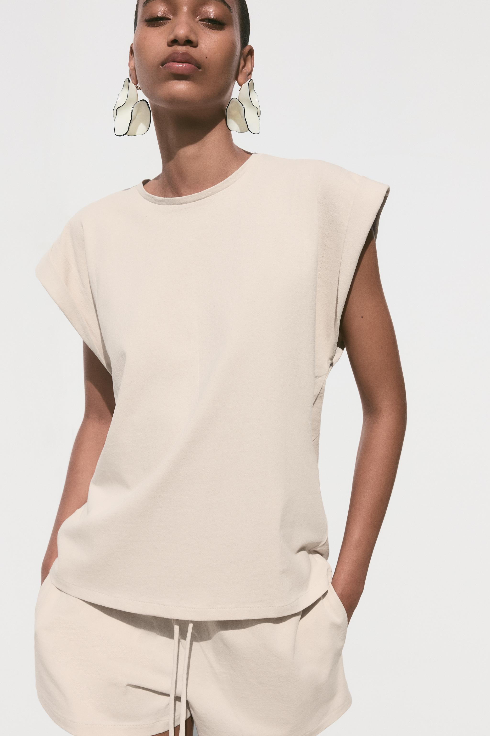 DROP SHOULDER TEXTURED T-SHIRT | Zara UK