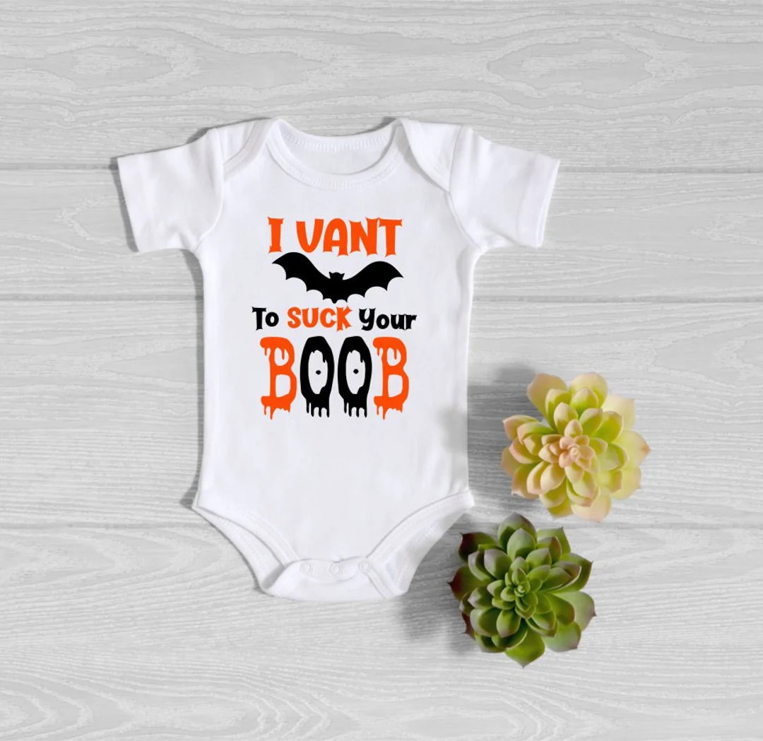 I Vant to Suck Your Boob Baby Halloween Onesie® First Halloween Bodysuit I Want to Suck Your Boo... | Etsy (US)