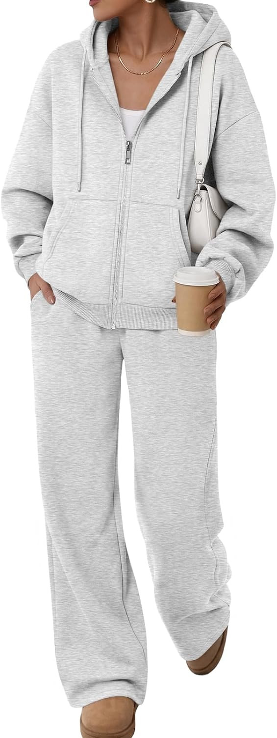 Trendy Queen Womens 2 Piece Zip Up Sweatsuits Fall Lounge Set | Amazon (US)
