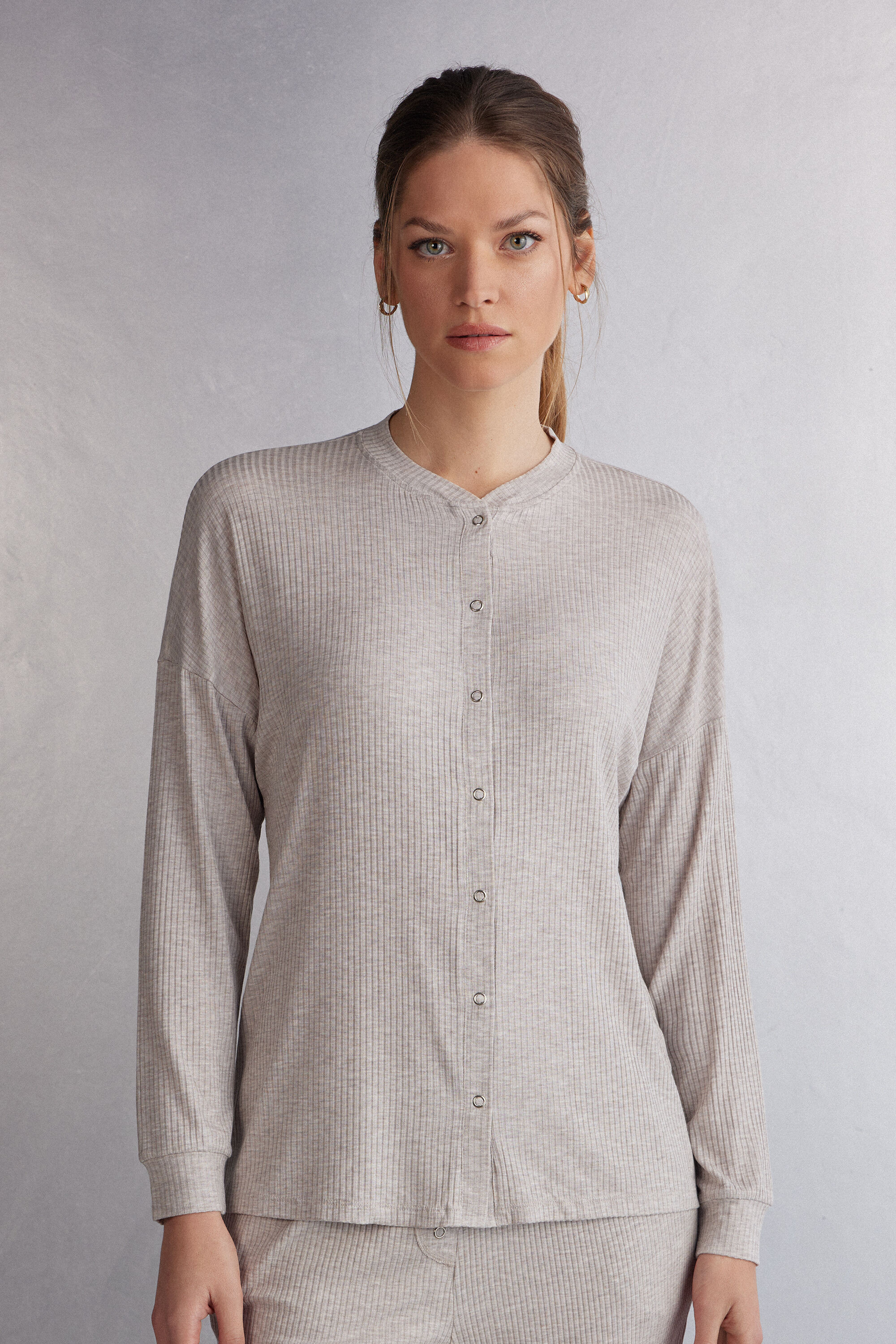 Chic Comfort Long Sleeve Modal Button-Up Top | Intimissimi (US)