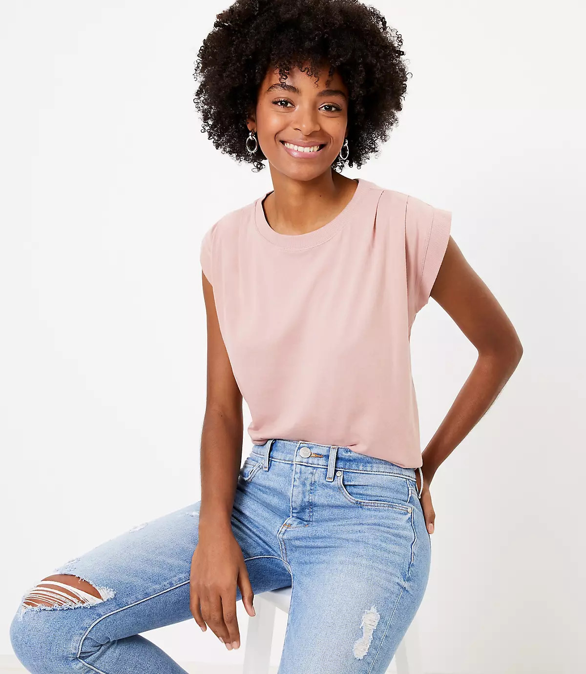 Pleated Muscle Tee | LOFT | LOFT