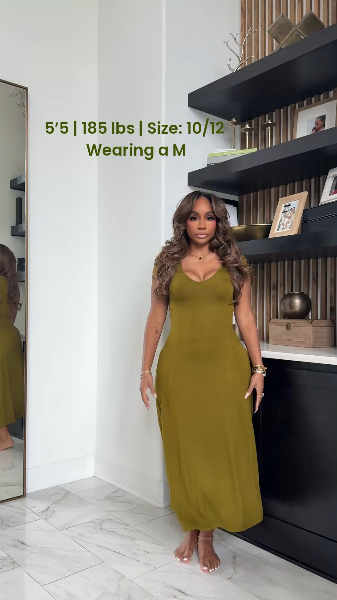 Olive green midaxi ribbed dress! Casual dress find! 

#LTKootd #LTKMidsize