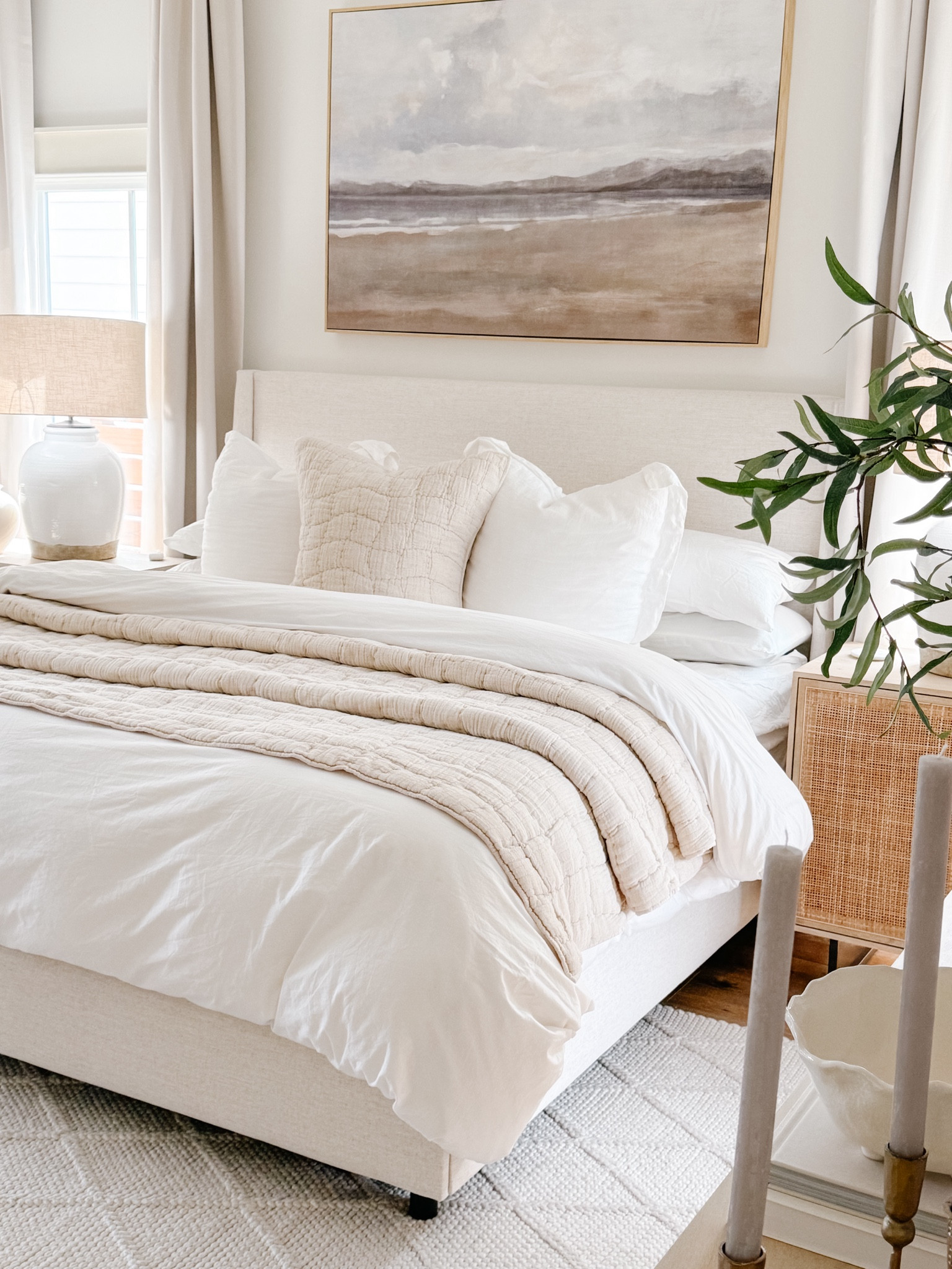 Love the cloud quilt so much I bought it in two colors (flax shown) #potterybarn #bedding #bed #nightstands #quilt #duvet #spring #springbedding 

#LTKhome #LTKMostLoved #LTKSeasonal