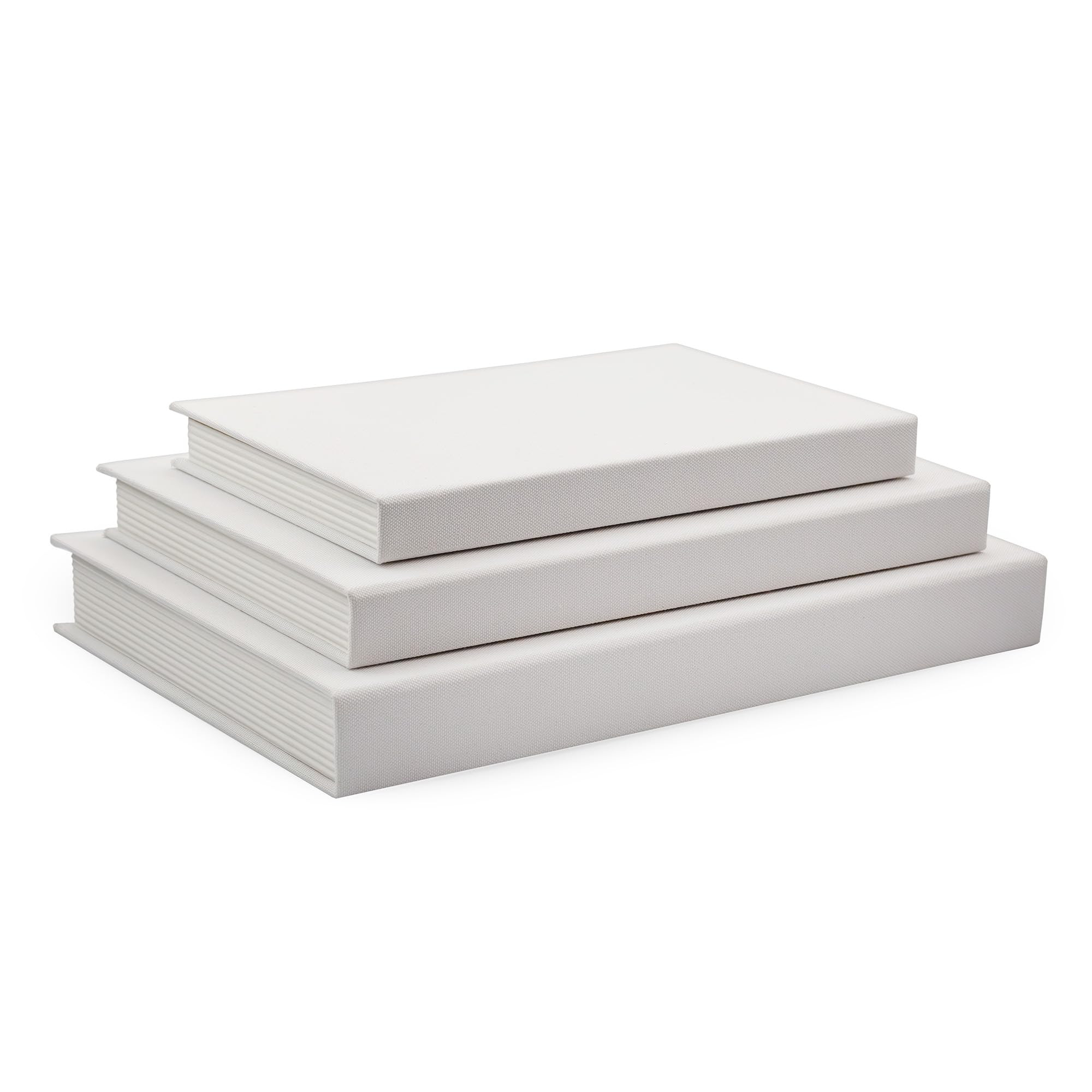 AuldHome Design Slimline Faux Book Stack (Set of 3, White); Blank Set of 3 Tiered Sizes Decorativ... | Amazon (US)