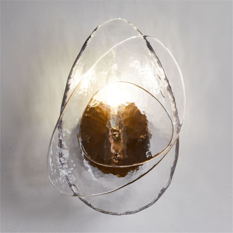 Darya Layered Glass Wall Sconce Light + Reviews | Crate & Barrel | Crate & Barrel