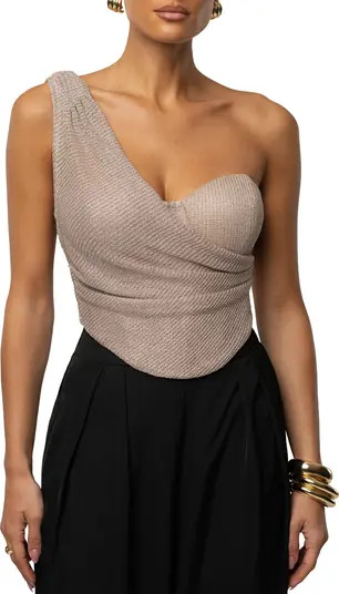 JLUXLABEL Luna Metallic One-Shoulder Corset Top | Nordstrom | Nordstrom