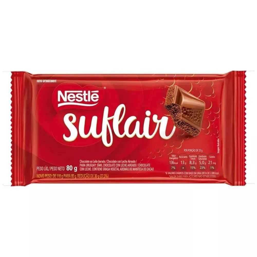 Barra de Chocolate Suflair ao Leite 80g - Nestlé em Promoção | Ofertas na Americanas | Americanas (BR)