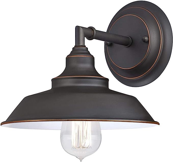 Westinghouse Lighting 6343500 Iron Hill Wall Fixture, 1-Light Sconce, Oil Rubbed Bronze/White | Amazon (US)