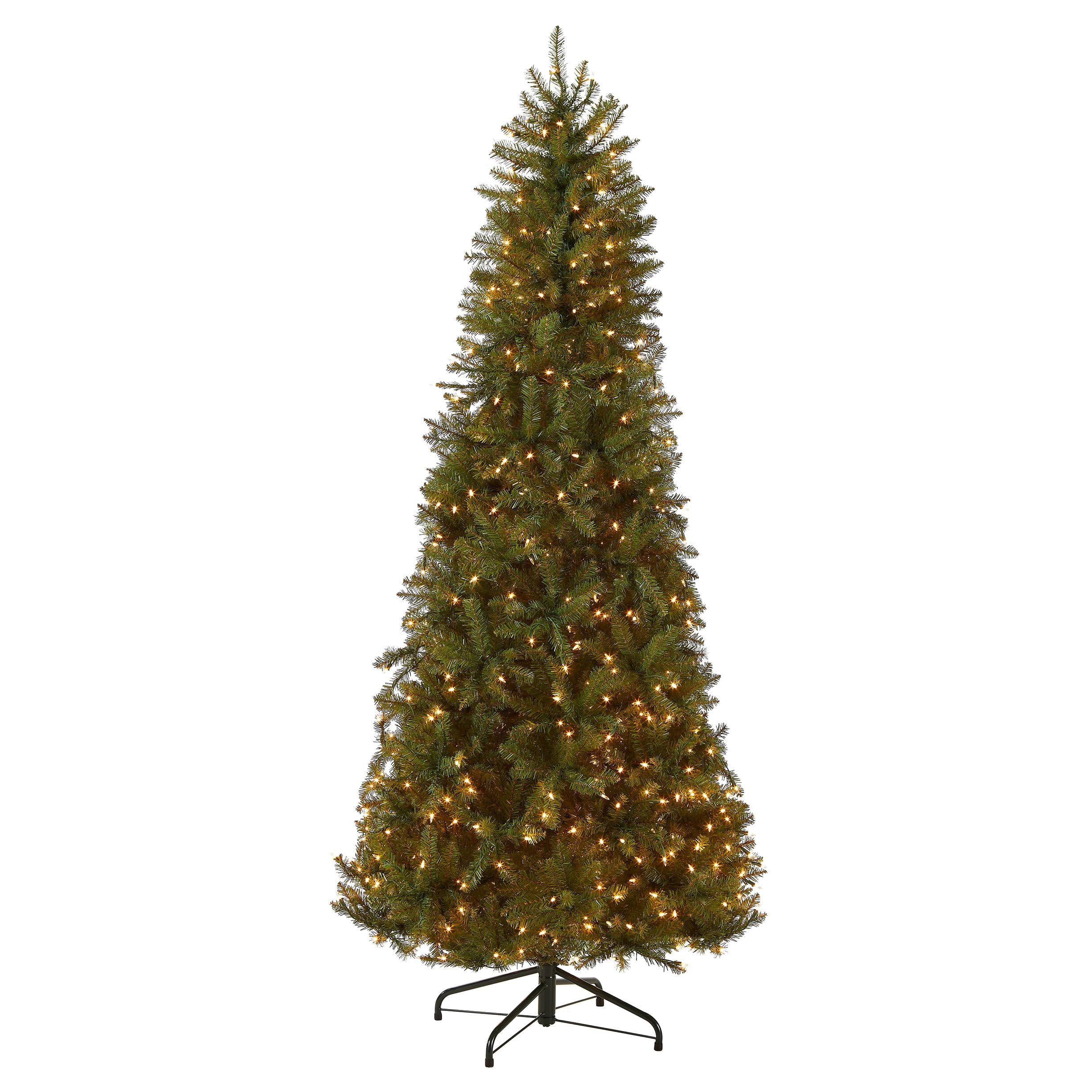 National Tree Company Pre-Lit Artificial Slim Christmas Tree, Green, Dunhill Fir, White Lights, I... | Amazon (US)