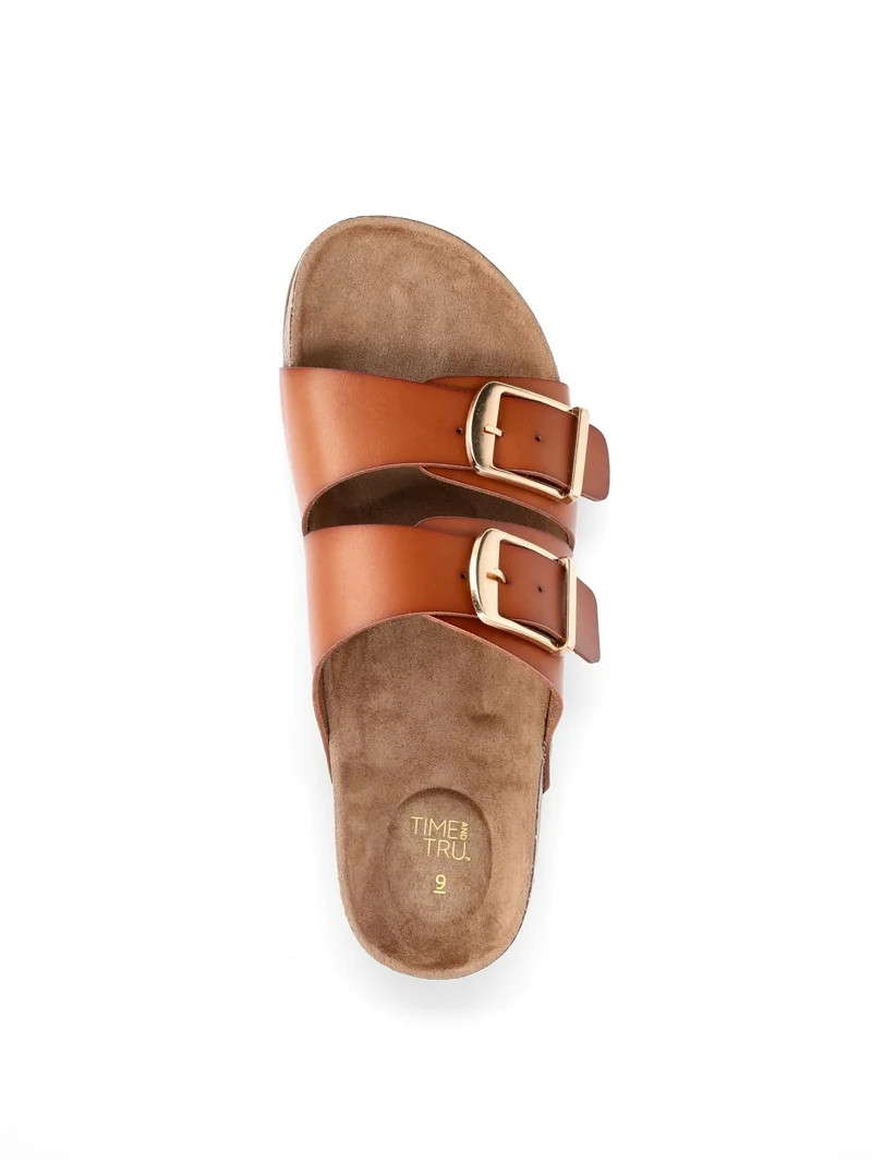 Time and Tru Sandalias con Plantilla para Mujer Ancho Ancho Disponible | Walmart (US)