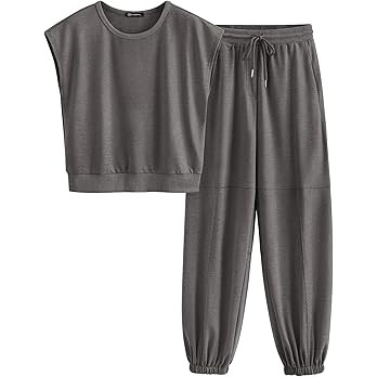 PRETTYGARDEN Womens Casual Cap Sleeve Tops High Waist Pants Set | Amazon (US)