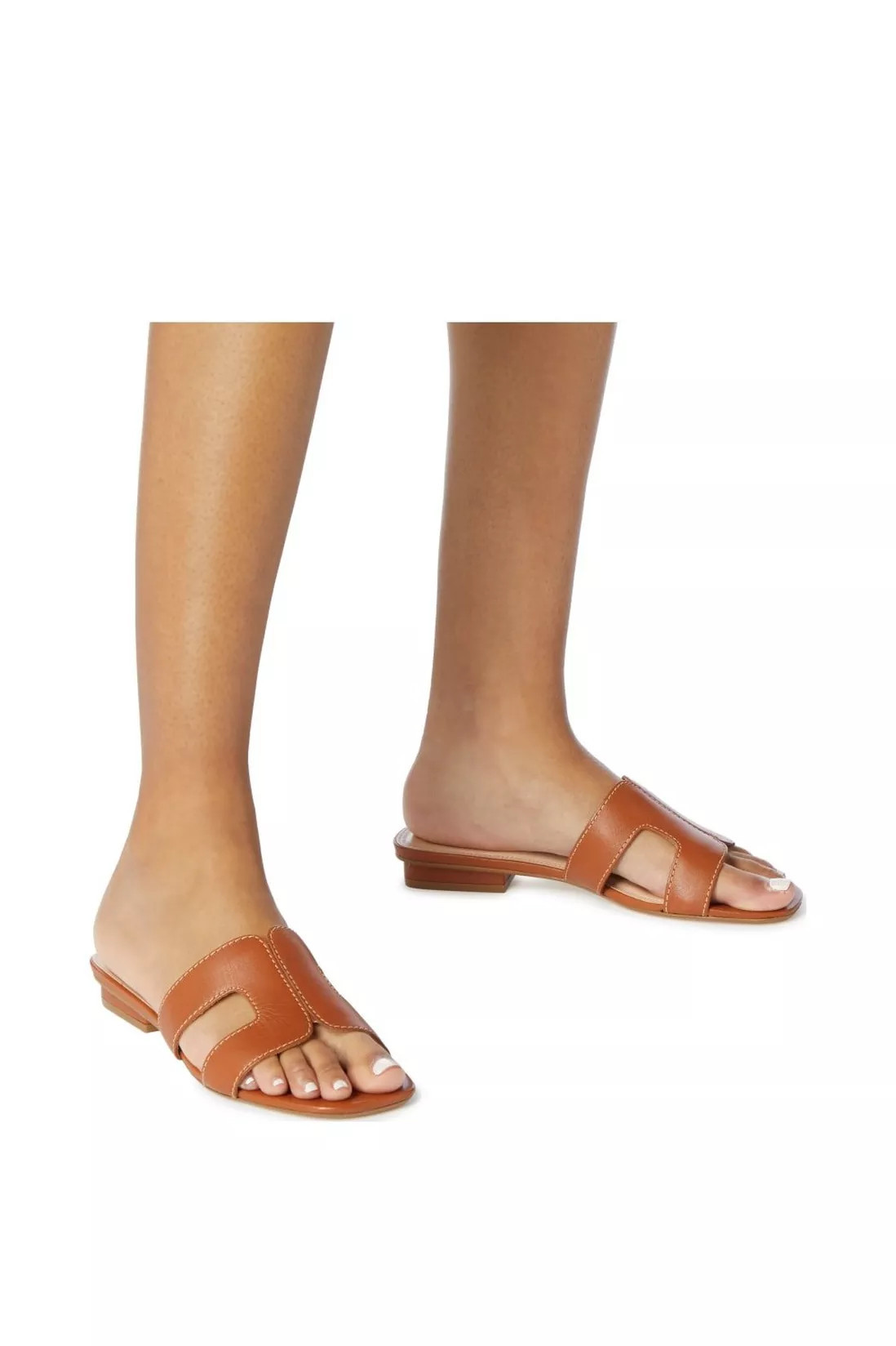Sandals | 'Loupe' Leather Sliders | Dune London | Debenhams UK