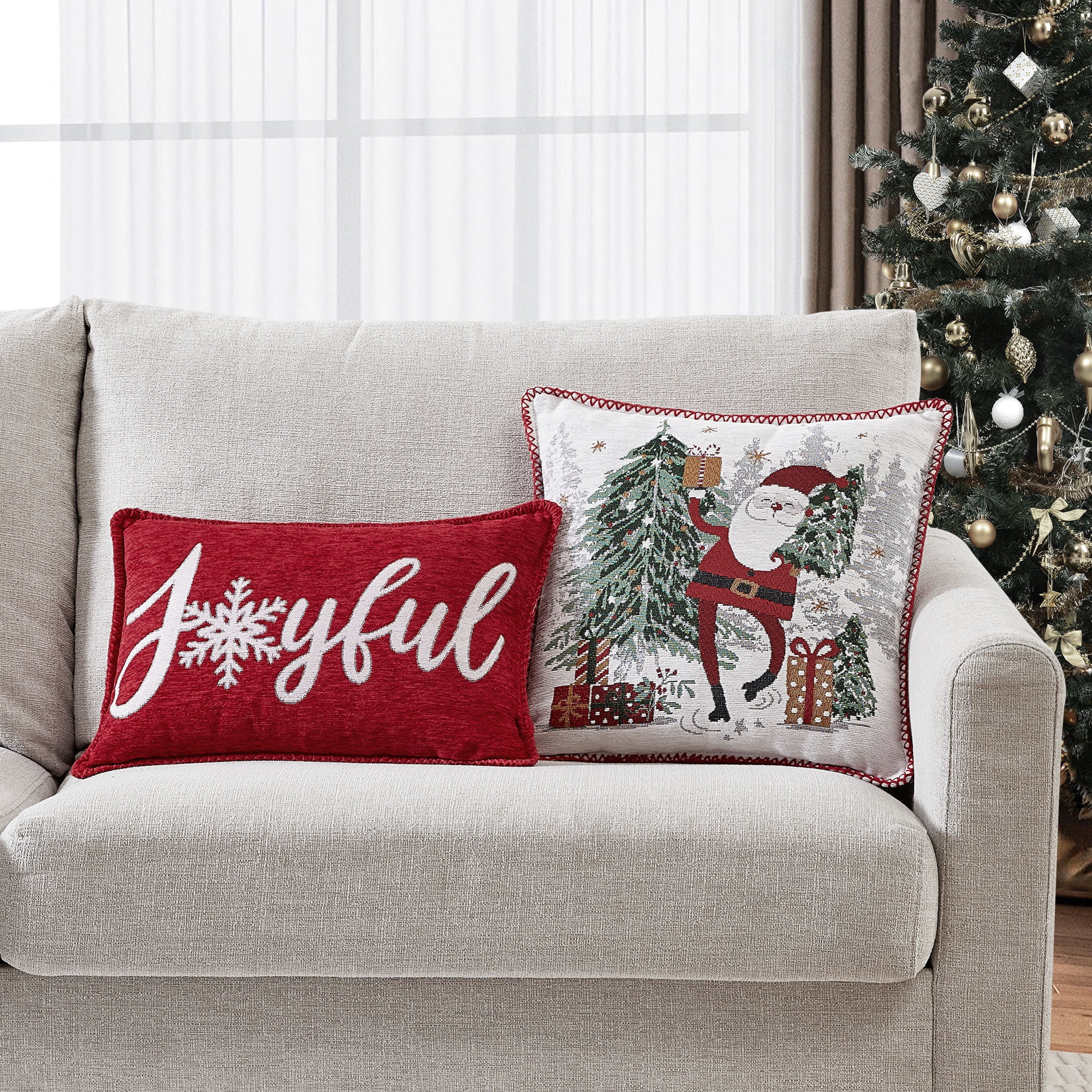Mainstays, Joyful Chenille Pillows, 17" x 17" and 12" x 18", Multi, 2 Pack | Walmart (US)