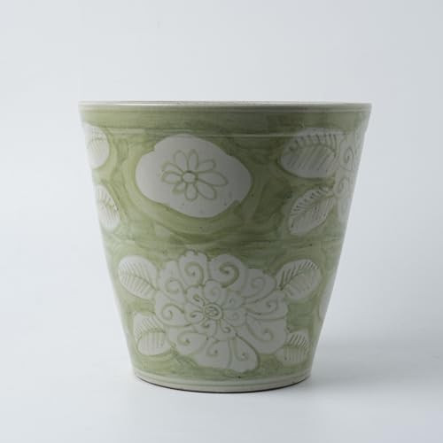 Ceramic Planter 10.24 Inch Large Plants Pot - VintageHand-Painted Blue and White Pattern Home Dec... | Amazon (US)