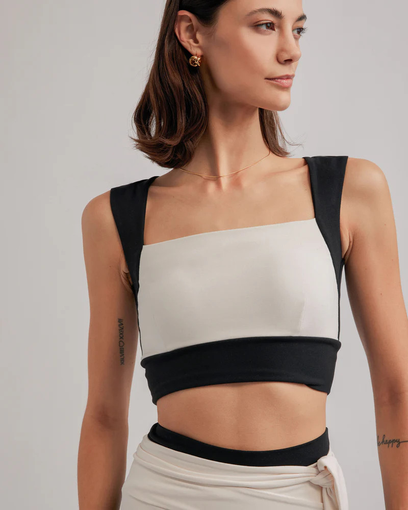 MARTA TOP BLACK & CREAM COMBO | Nylora
