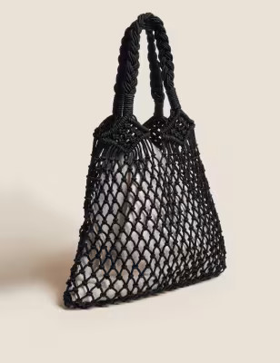 Cotton Rich Macramé Shoulder Bag | Marks & Spencer (UK)