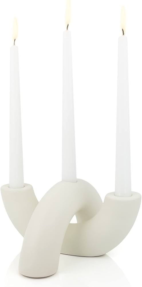 Amazon.com: AERLO Ceramic Candle Holder Set - Decorative Candle Stick Candle Holders - Modern Dec... | Amazon (US)