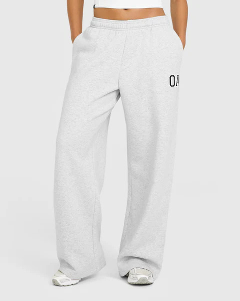 Foundations Oversized Oner Girlfriend Straight Leg Joggers 
 Light Grey Marl | Oner Active (UK / US)