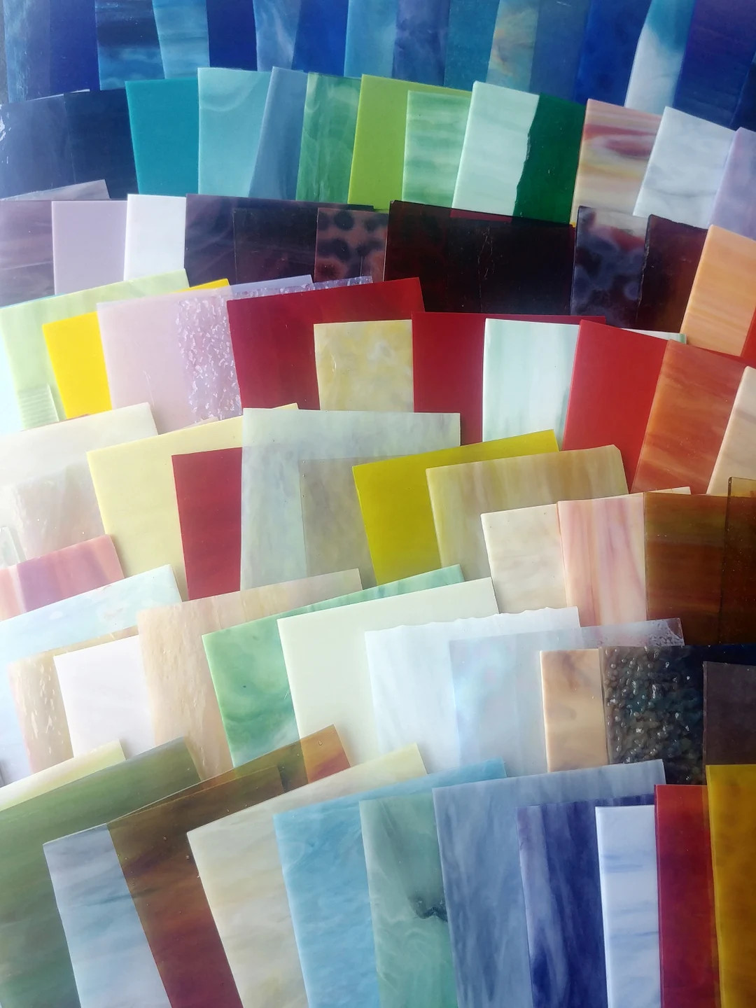 VALUE PACK Stained Glass Variety Pack Ten 10 Piece 6 X 4 Stained Glass Squares Spectrum, Wissmach... | Etsy (US)