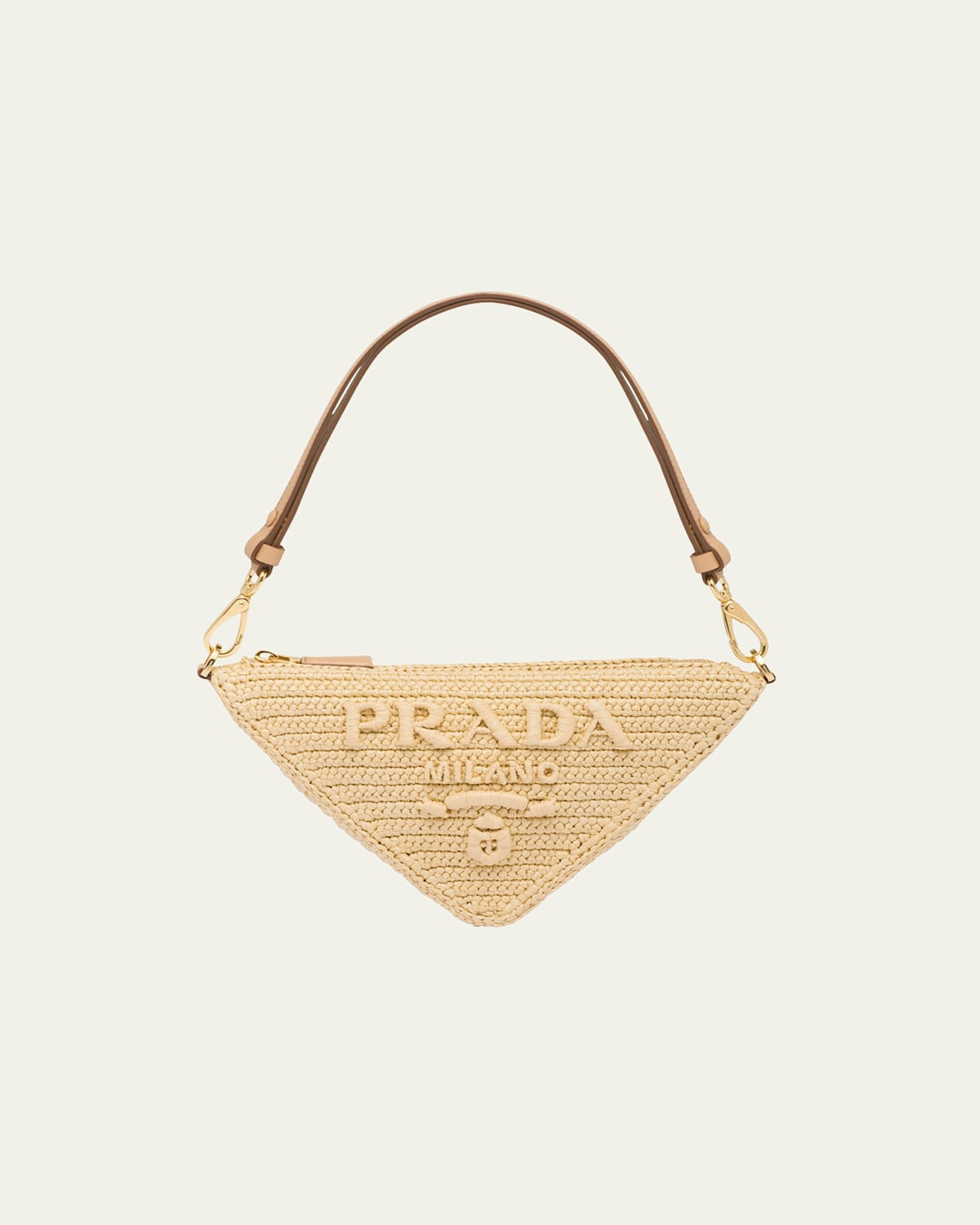 Triangle Raffia Pouch Top-Handle Bag | Bergdorf Goodman