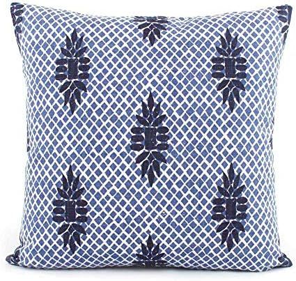 Flowershave357 Boca Indigo Blue Wedgewood Trellis Decorative Pillow Cover Throw Pillow Accent Pil... | Amazon (US)