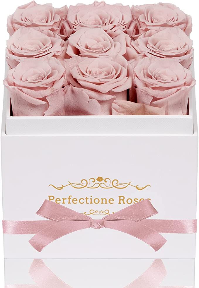 Perfectione Roses Preserved Flowers in a Box, Dusty Rose Real Roses Long-Lasting Rose Valentines ... | Amazon (US)