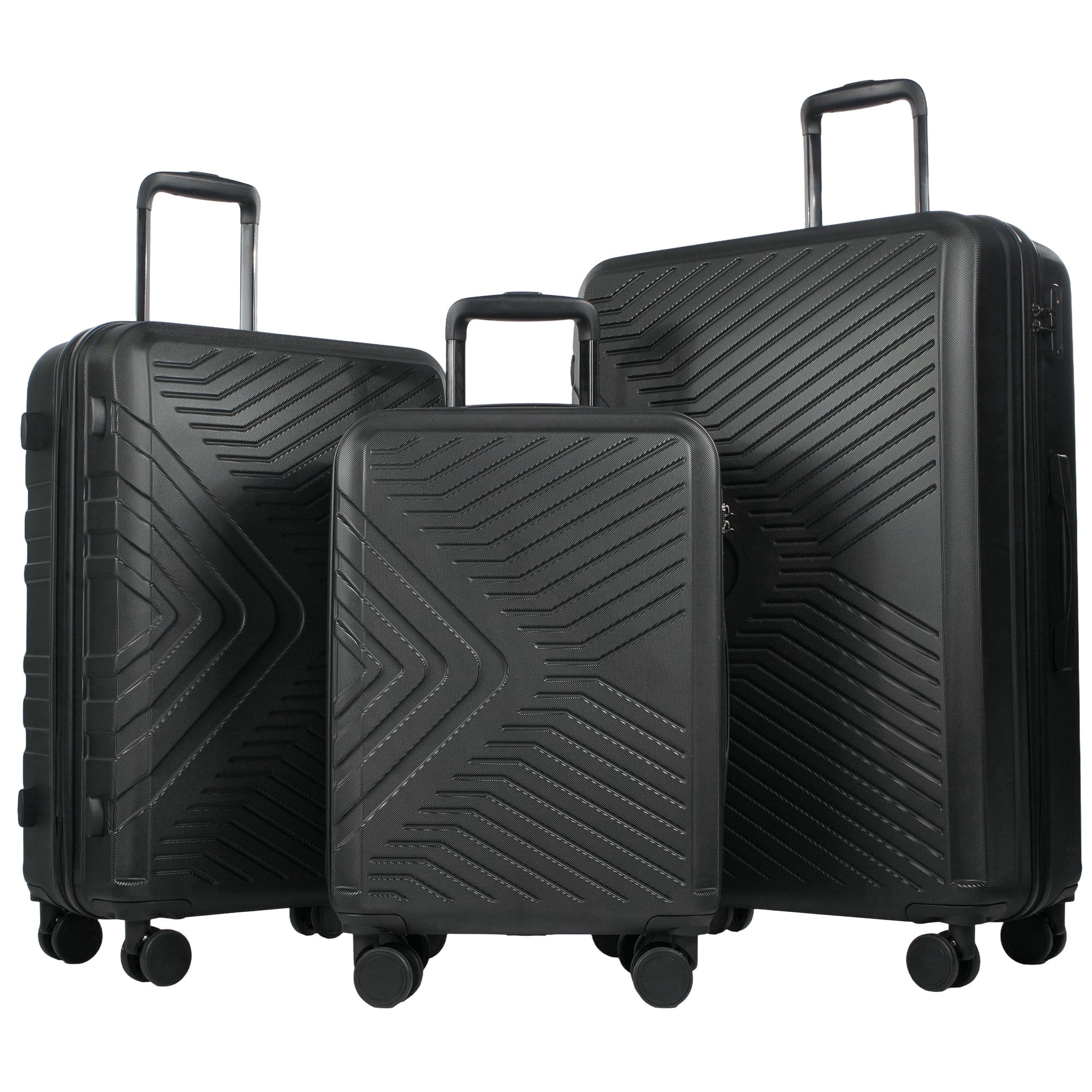 Travelhouse 3 Piece Hardshell Luggage Set Hardside Lightweight Suitcase with TSA Lock Spinner Wheels 20in24in28in.(Yellow) | Walmart (US)