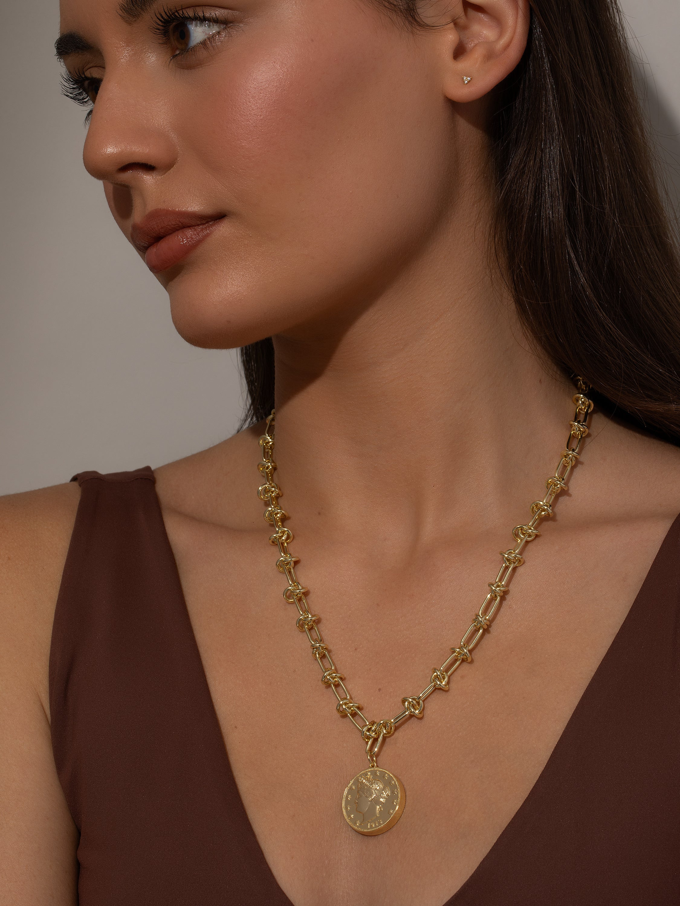 Gold Lady Liberty Coin Necklace | Pendant Necklace | Uncommon James | Uncommon James