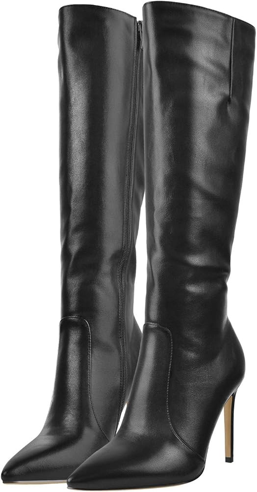 LISHAN Women's Pointed Toe Under the Knee High Boots Stiletto High Heels | Amazon (US)