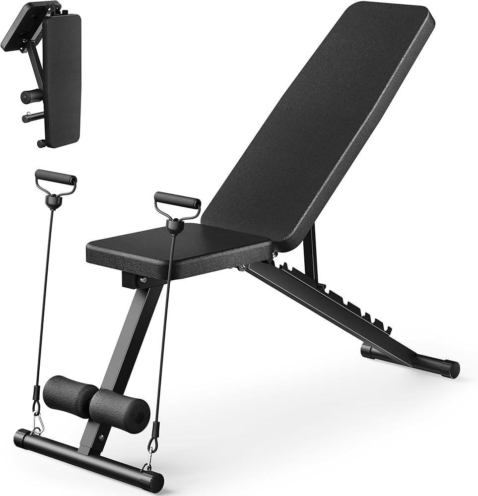 Adjustable Weight Bench for Home Gym, Foldable Workout Bench for Full Body Fitness Dumbbell Exerc... | Amazon (US)