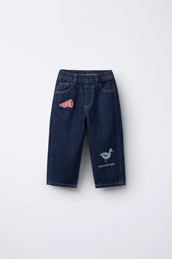 BAGGY JEANS WITH PATCHES | Zara UK