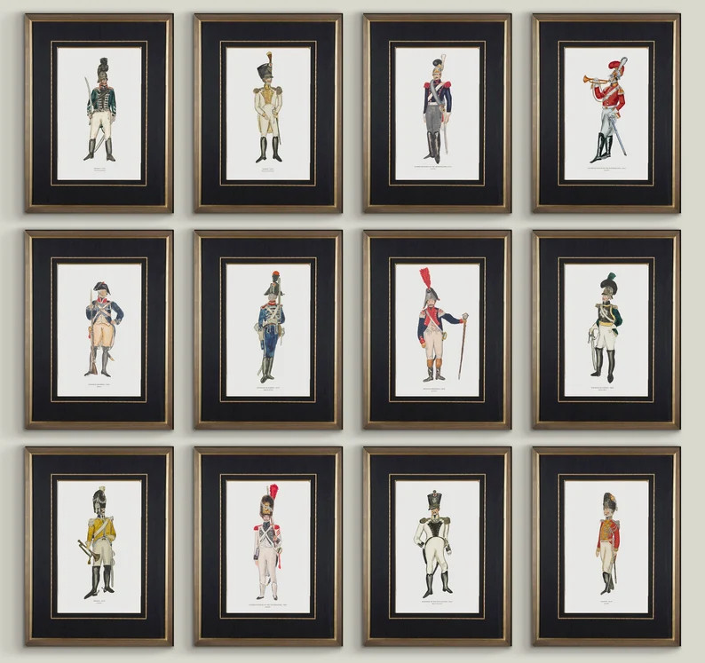 Watercolor Military Uniform Prints 19th Century European Soldiers for Boys Room and Nursery - Ets... | Etsy (US)