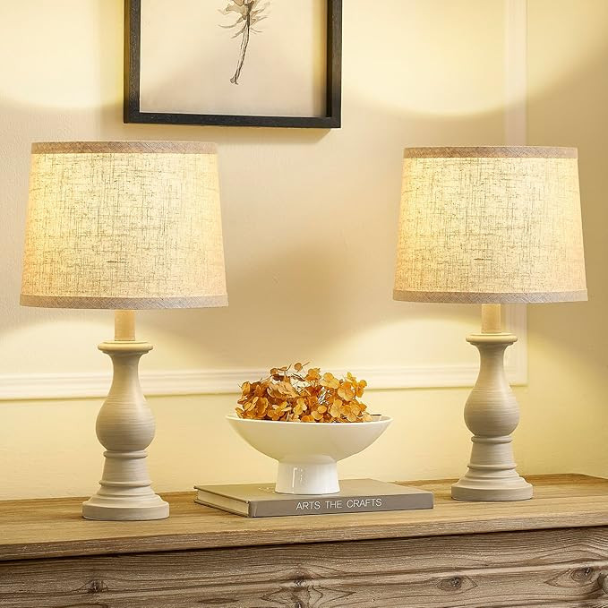 Vintage Table Lamp for Living Room Bedroom, 18.5" Farmhouse Bedside Lamps Nightstand Lamp Set of ... | Amazon (US)