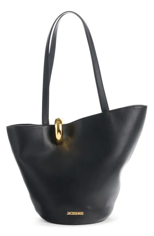 Jacquemus Le Bambola Moyen Leather Bucket Bag in Black at Nordstrom | Nordstrom