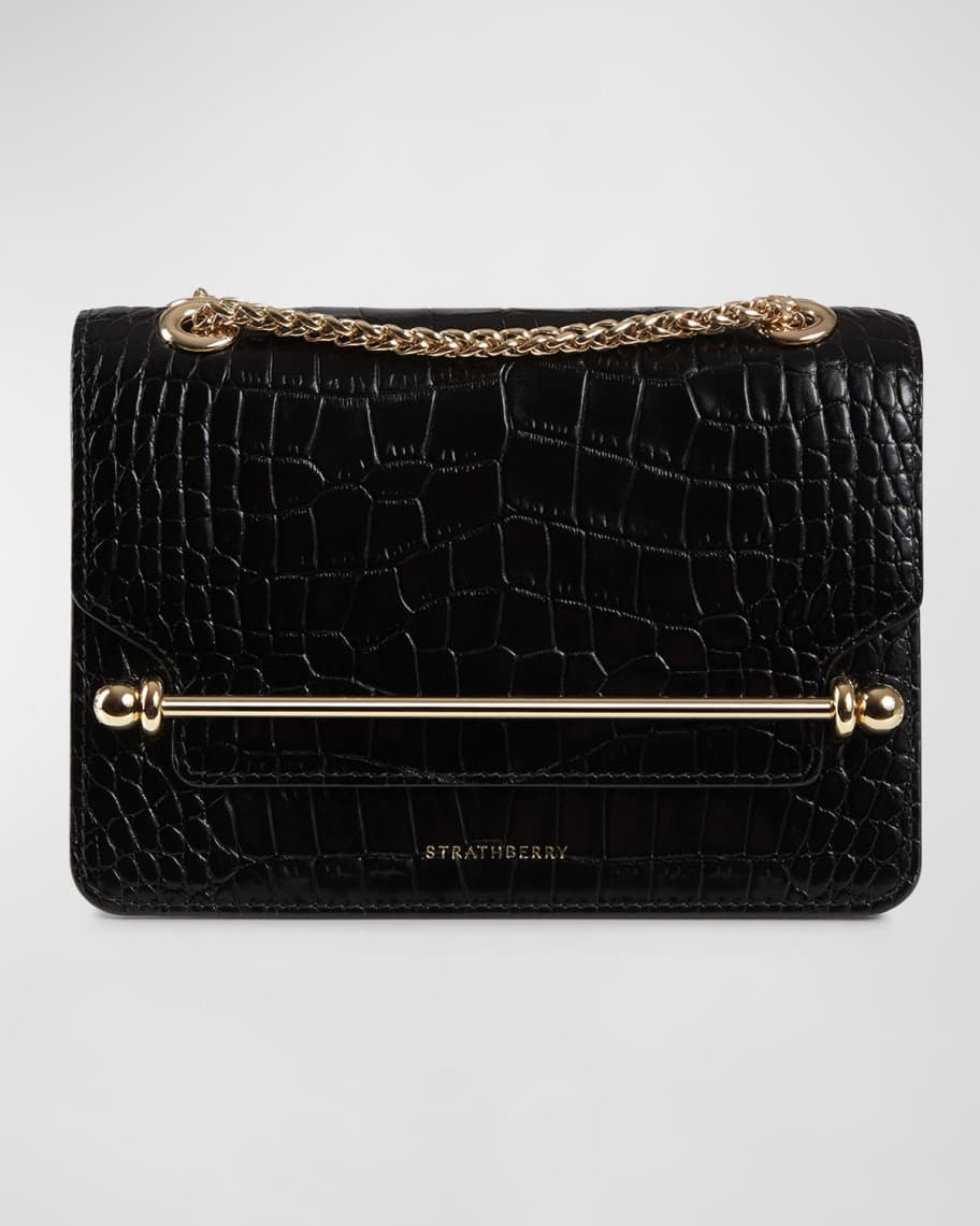 STRATHBERRY Mini Croc-Embossed Chain Crossbody Bag | Neiman Marcus
