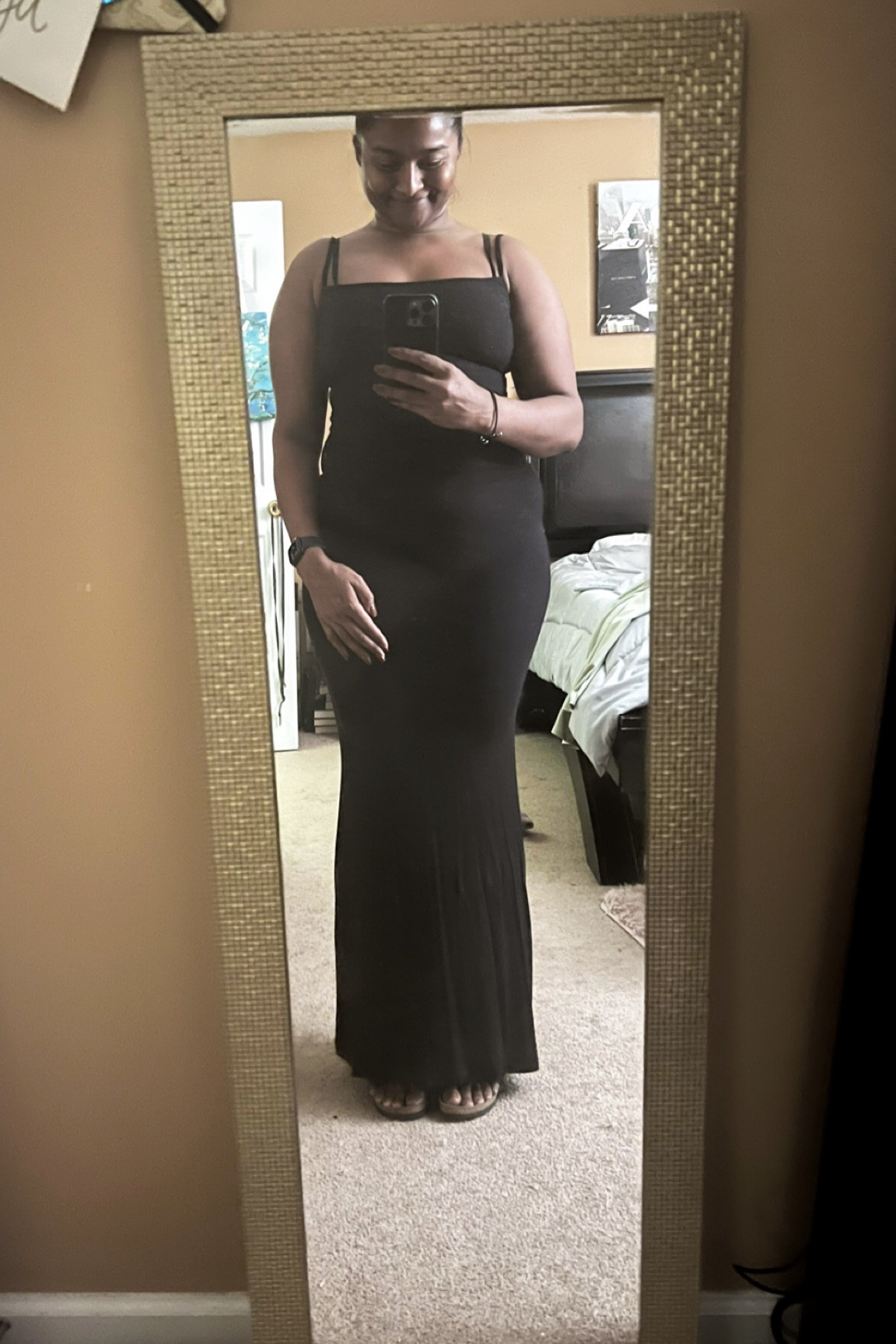 Obsessed with my skims lounge dress y’all! It’s not my favorite lounge dress and airport travel fit. I am wearing a size medium dress. Typically a size 10-12 in jeans!! 

#LTKunder100 #LTKcurves #LTKtravel