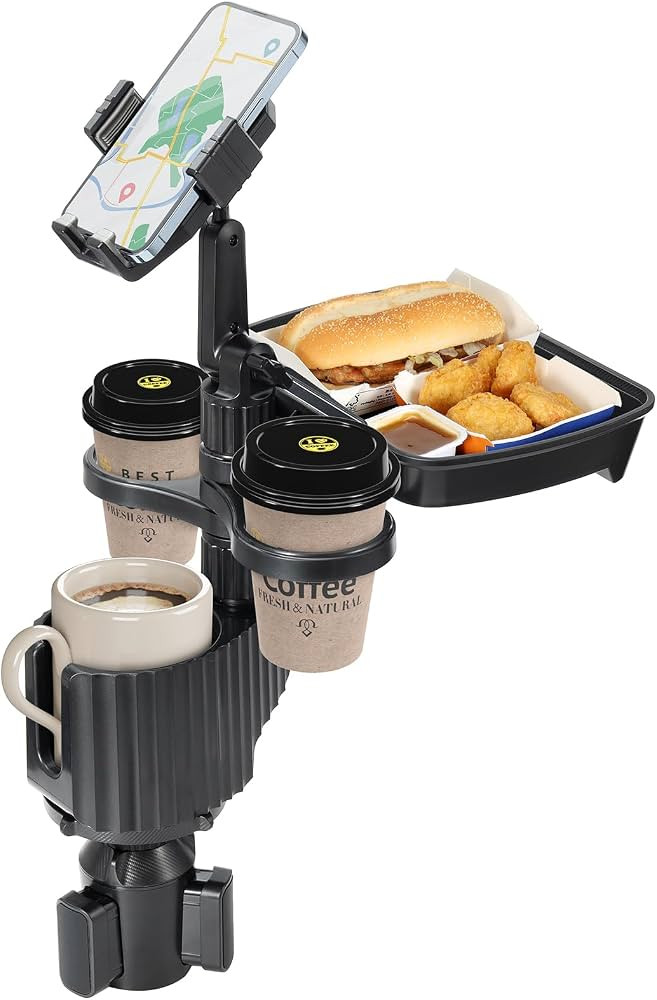 Car Large Cup Holder Expander, 5-in-1 Cupholder Extender with Phone Holder & Swivel and Detachabl... | Amazon (US)