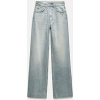 Zara - Trf Wide-Leg High-Waist Full Length Jeans In Light Blue - 4 - Woman | Zara UK
