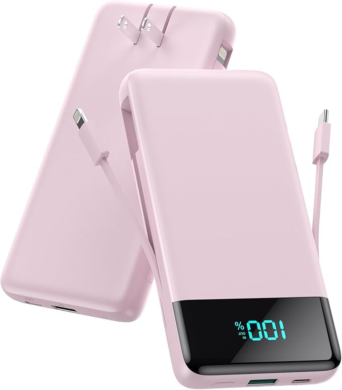 Portable Charger for iPhone with Built in Cables and Wall Plug,Upgraded 13800mAh Fast Charging US... | Amazon (US)