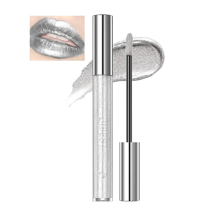 Metallic Diamond Liquid Lipsticks, Silver Lipstick for women, Waterproof Long Lasting Shinning Li... | Amazon (US)