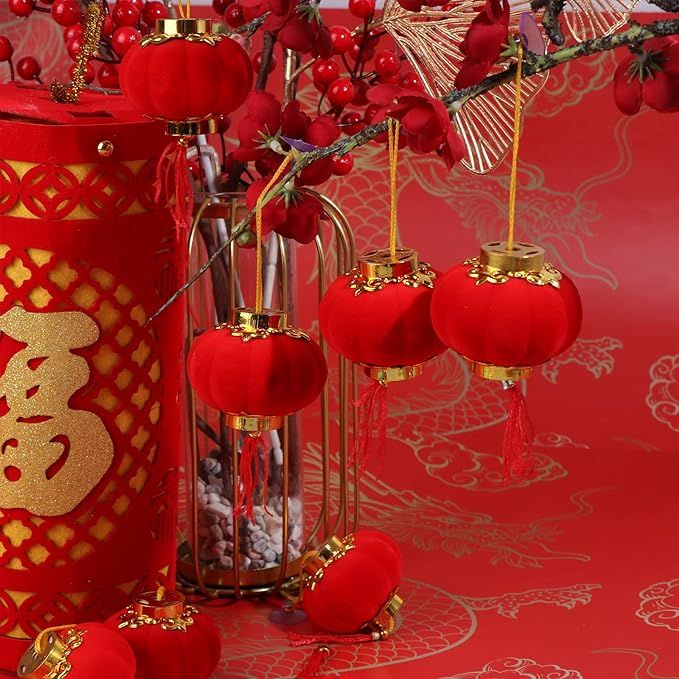 30 Pieces Red Chinese Lanterns Mini Lanterns Decorative Lucky Hanging Lanterns Decoration New Yea... | Amazon (CA)