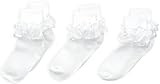 Jefferies Socks Big Girls' Frilly Lace Socks 3 Pair Pack | Amazon (US)