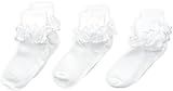 Jefferies Socks Big Girls' Frilly Lace Socks 3 Pair Pack | Amazon (US)
